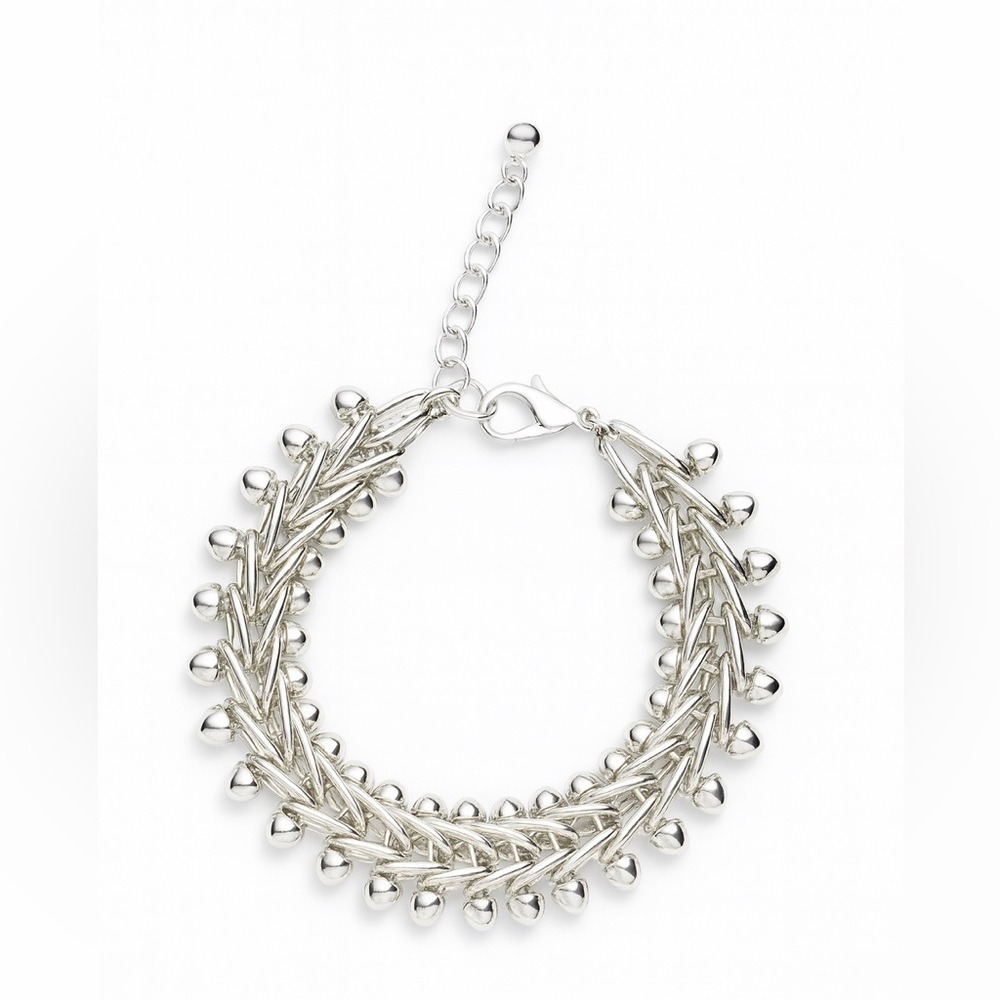⚜️ Elegant Silver Statement Bracelet 🌿